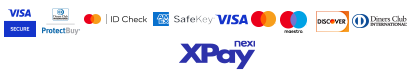 Accepted payment methods: Visa, Mastercard, Maestro, Discover, Diners Club, powered by Nexi XPay